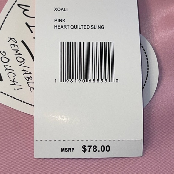 BETSEY JOHNSON XOALI Heart Quilted Sling Bag In Pink - Picture 13 of 16